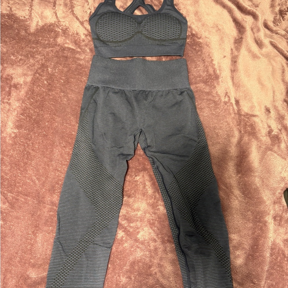 Gymshark Gray Leggings and Sports Bra Set